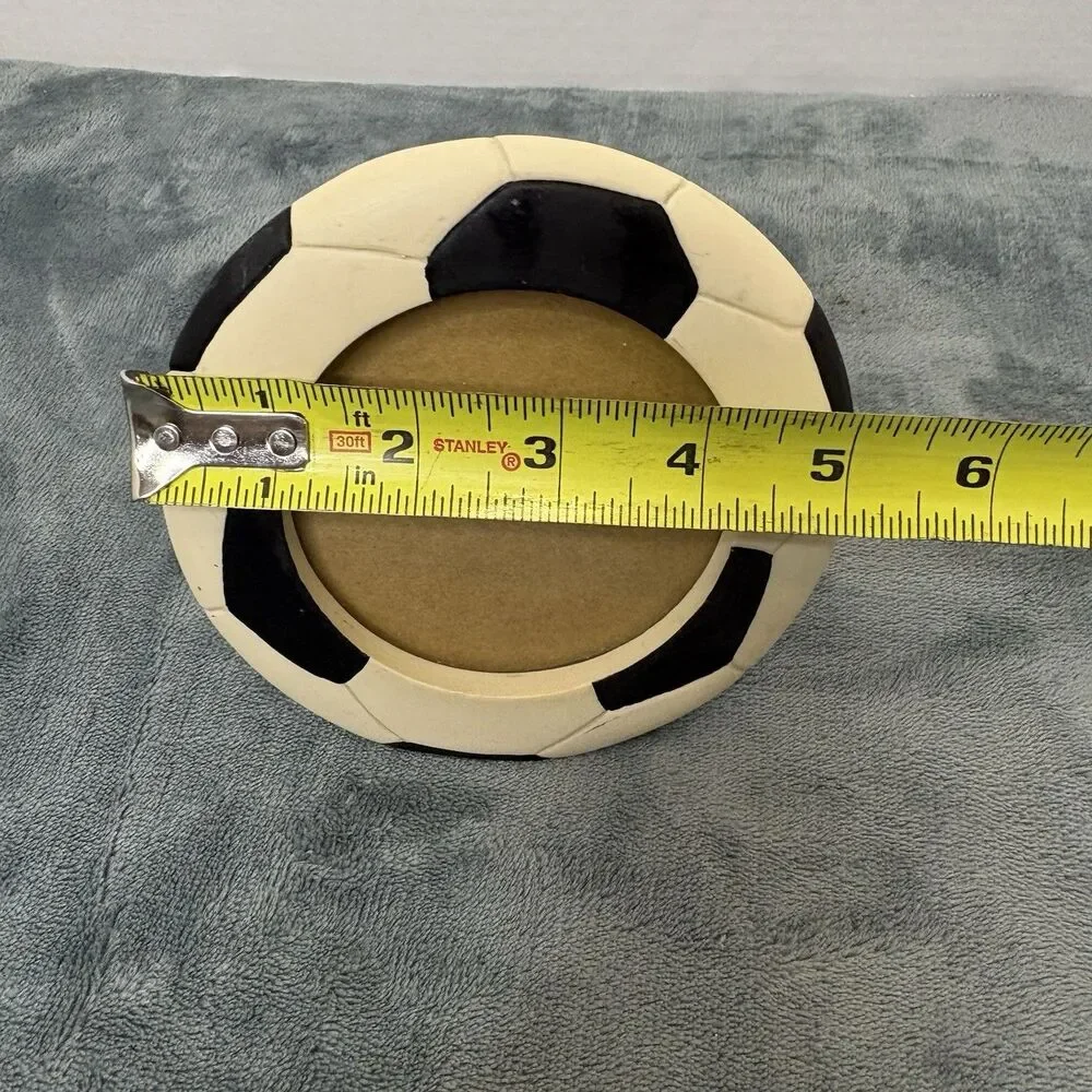 Soccer Ball 4x4 Photo Frame Ceramic Free Standing Sports